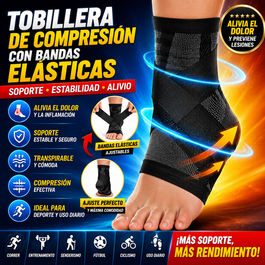 TOBILLERA DE COMPRESIÓN CON BANDAS ELÁSTICAS