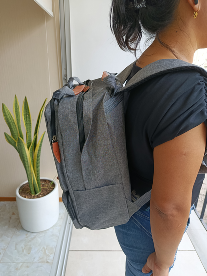MOCHILA 3 EN 1 MULTIFUNCIONAL GRIS
